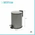Pattumiera bagno in acciaio grigio con pedale e coperchio slim 3 lt