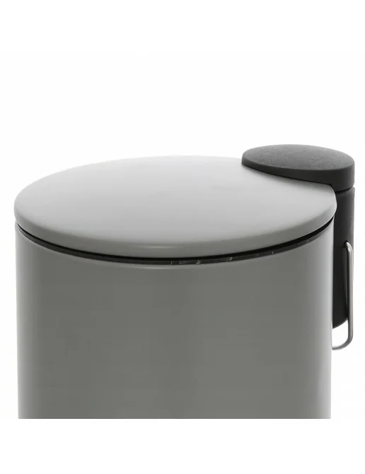 Pattumiera A Pressione Con Ruote Perfk - Doppio Scomparto, Coperchio, Minimalista, Per Cucina E Bagno, Bianco