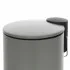 Pattumiera bagno in acciaio grigio con pedale e coperchio slim 3 lt