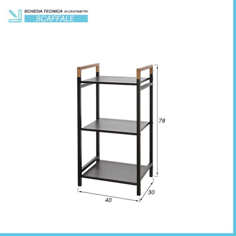 Scaffale Metallo 174x80x40 Cm | 4 Ripiani MDF Carico 600 Kg Per Garage E Cantina