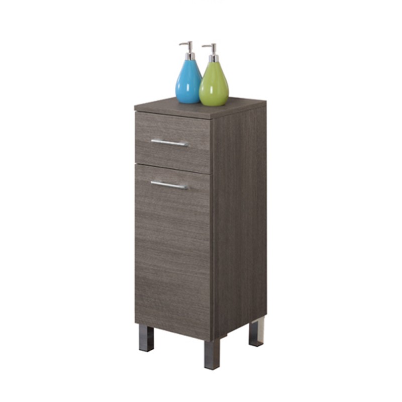 Base Mobile Bagno Rovere Scuro Mondo Base Singola Rovere Scuro L.33 con scomparto e cassetto