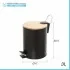 Pattumiera bagno con pedale in acciaio nero opaco e bambù 3 Lt Haiti