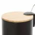 Pattumiera bagno con pedale in acciaio nero opaco e bambù 3 Lt Haiti