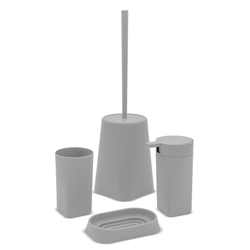 Set completo accessori bagno grigio in abs Tender