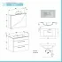 Mobile bagno sospeso 80 cm Smart bianco legno con specchio contenitore