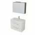 Mobile bagno sospeso 80 cm Smart bianco legno con specchio contenitore