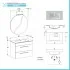 Mobile bagno sospeso 80 cm Smart bianco legno/lava con specchio 