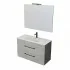 Mobile bagno sospeso 100 cm Smart grigio legno/lava con specchio