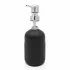 Set accessori bagno dispenser e portaspazzolini da appoggio nero in ceramica Cup