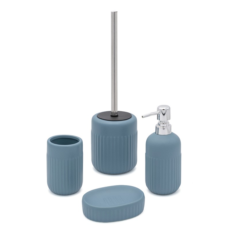 Set completo accessori bagno turchese cobalto in ceramica Cup