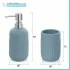 Set accessori bagno dispenser e portaspazzolini appoggio turchese cobalto in ceramica Cup