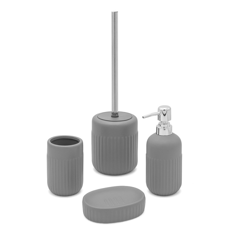 Set completo accessori bagno grigio in ceramica Cup