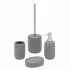 Accessori bagno da appoggio in set 3 pezzi in ceramica colore grigio Cup
