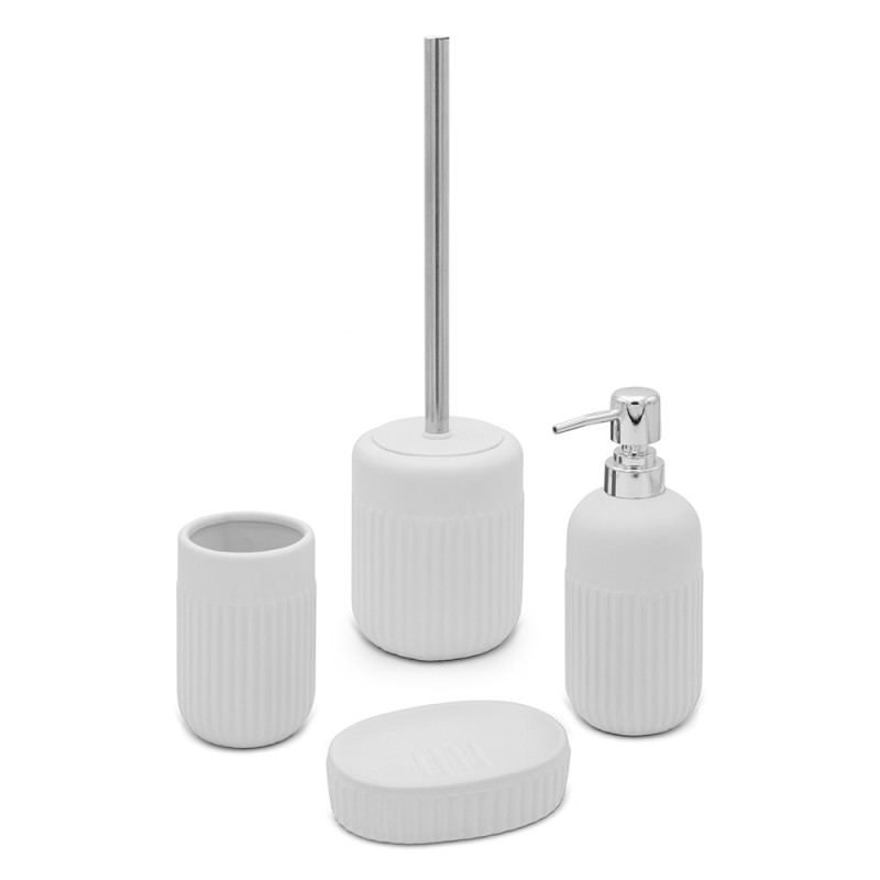 Set completo accessori bagno bianco in ceramica Cup