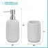 Accessori bagno da appoggio in set 3 pezzi in ceramica colore bianco Cup