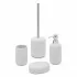 Accessori bagno da appoggio in set 3 pezzi in ceramica colore bianco Cup