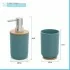 Set completo accessori bagno da appoggio acquamarina in abs e bambù Surf