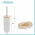Set completo accessori bagno da appoggio in abs bianco e bambù Surf