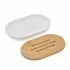 Set completo accessori bagno da appoggio in abs bianco e bambù Surf