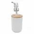 Accessori bagno da appoggio in set 3 pezzi in abs bianco e bambù Surf