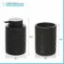 Accessori bagno da appoggio in set 3 pezzi ceramica colore nero Cristal