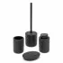 Accessori bagno da appoggio in set 3 pezzi ceramica colore nero Cristal