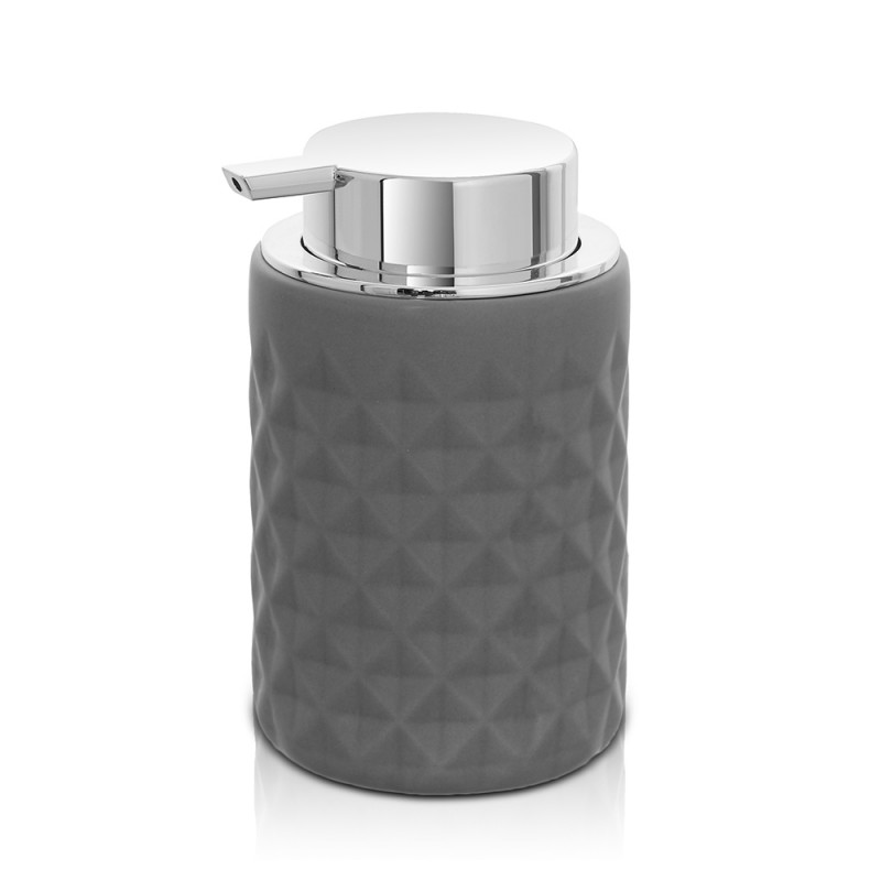 Dispenser sapone grigio da appoggio in ceramica Cristal