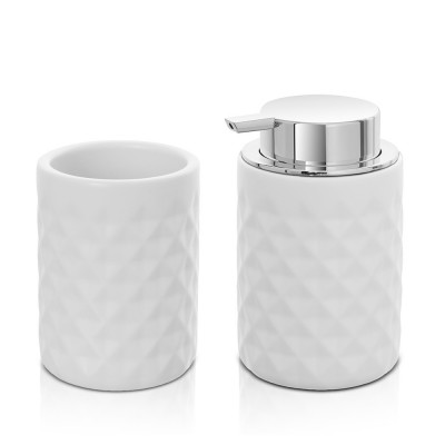 Set accessori bagno bianco...