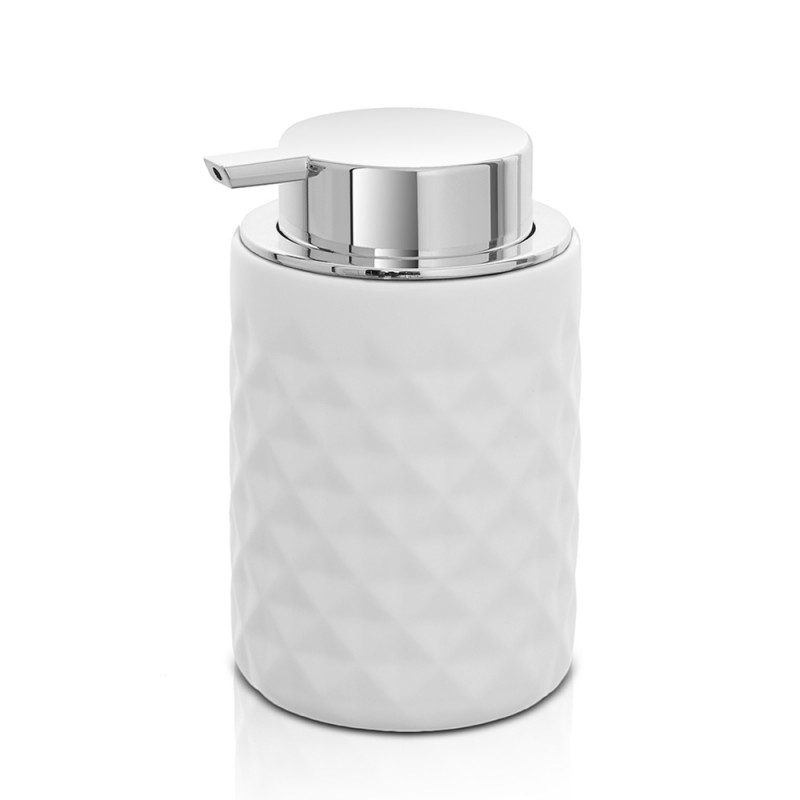 Dispenser sapone bianco da appoggio in ceramica Cristal