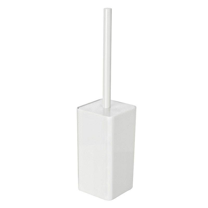 Porta Scopino per WC con Scopino in setole da Appoggio Porta scopino per wc bianco completo di scopino con setole morbide