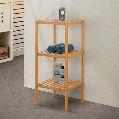 Carrello cucina con cassetto e scaffale carrellino bambù bianco