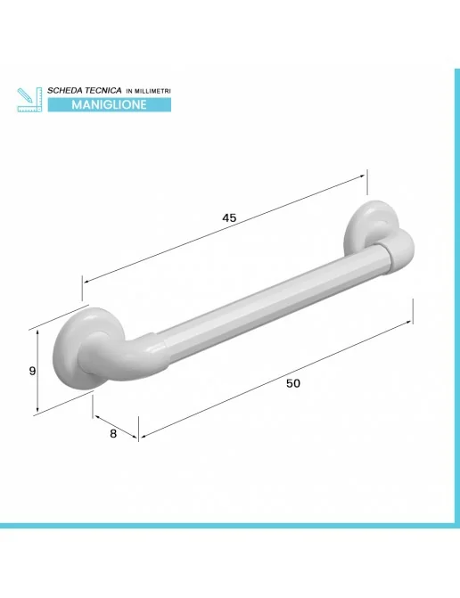 MANIGLIONE BAGNO DISABILI 30cm INOX Maniglione In Acciaio Inox Luci - Foto 5