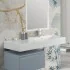 Lavabo sospeso in resina 120 cm vasca destra bianco lucido  Loto
