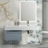 Lavabo sospeso in resina 120 cm vasca destra bianco lucido  Loto