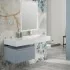 Lavabo sospeso in resina 120 cm vasca destra bianco lucido  Loto