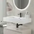 Lavabo sospeso in resina 80 cm bianco lucido  Lodi