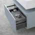 Mobile bagno sospeso 60 cm blu pastello lavabo 120 sinistro e specchio Iside