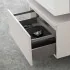 Mobile bagno sospeso 60 cm grigio perla lavabo 120 sinistro e specchio Iside