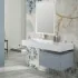 Mobile bagno sospeso 60 cm blu pastello lavabo 120 sinistro e specchio LED Iside