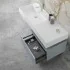 Mobile bagno sospeso 60 cm blu pastello lavabo 120 sinistro e specchio LED Iside