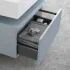 Mobile bagno sospeso 60 cm blu pastello lavabo 120 destro e specchio Iside