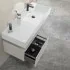 Mobile bagno sospeso 60 cm grigio perla lavabo 120 destro e specchio Iside
