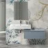 Mobile bagno 80 cm blu pastello lavabo sospeso 100 cm Lodi  e specchio Iside