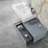 Mobile bagno 80 cm blu pastello lavabo sospeso 100 cm e specchio LED Iside