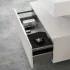 Mobile bagno 80 cm grigio perla lavabo sospeso 100 cm e specchio LED Iside