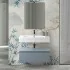 Mobile bagno  80 cm blu pastello lavabo sospeso e specchio Iside
