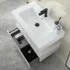 Mobile bagno 80 cm grigio perla lavabo sospeso e specchio LED Iside