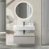Mobile bagno 80 cm grigio perla lavabo sospeso e specchio LED Iside