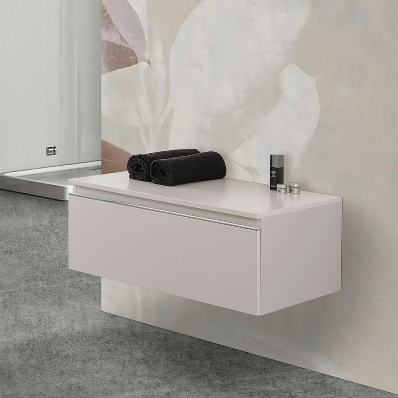 Cassettone sospeso bagno 80 cm grigio perla opaco | Iside