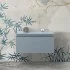 Cassettone sospeso bagno 60 cm blu pastello opaco  Iside